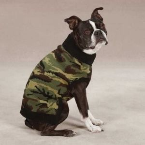 NWT XS Classic Green Camo Pattern Dog Sweater